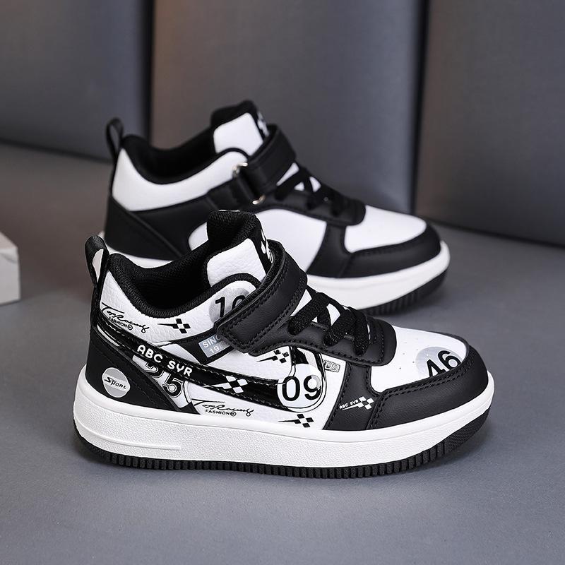 Boys and girls high-top board shoes middle-aged and older children and primary school students Velcro children's sports shoes trendy sports style casu