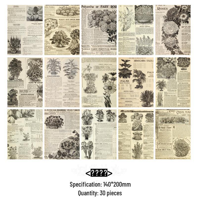 

Декоративные наклейки Wenhe Vintage Book Page Series - 8 дизайнов