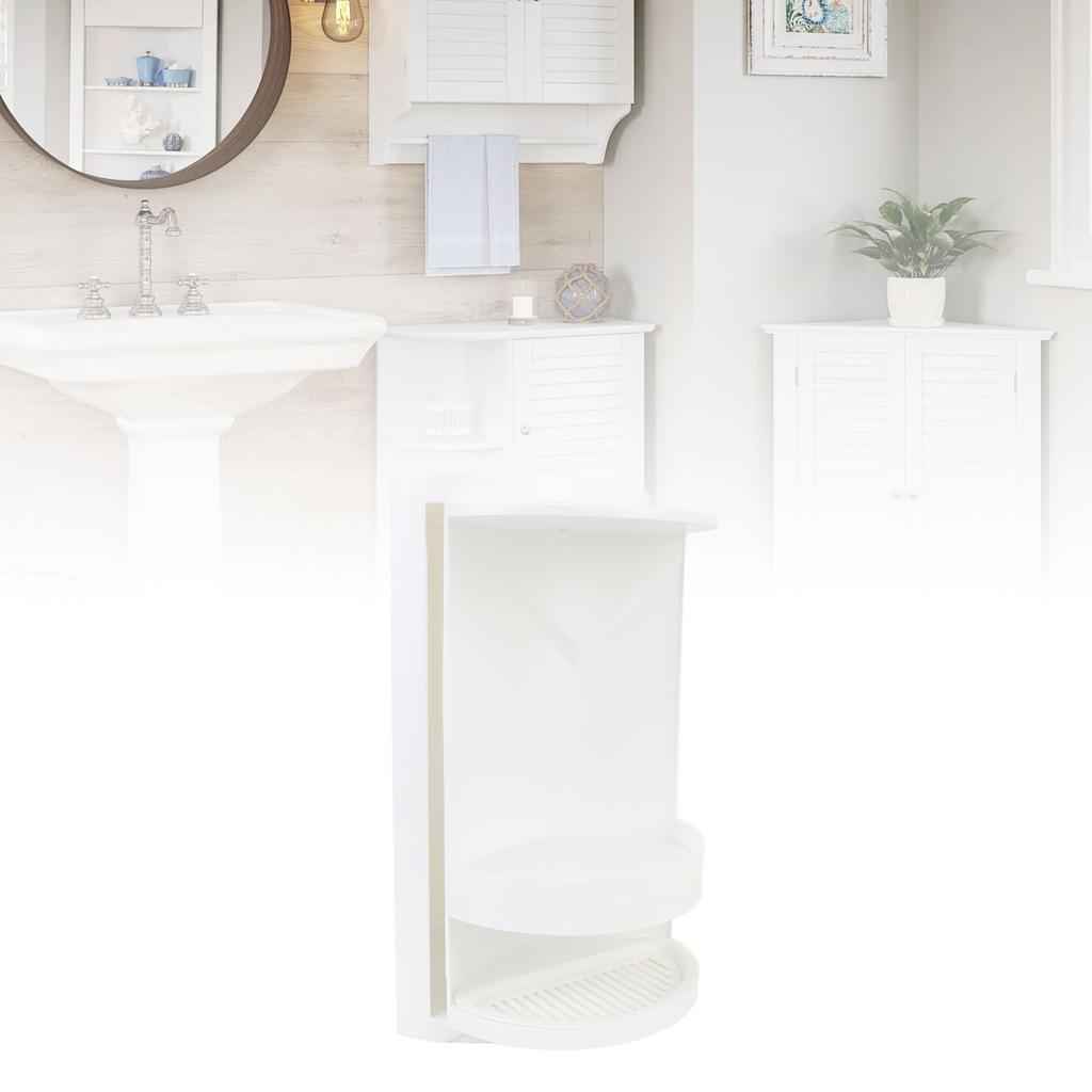 Scaffale Angolare da Bagno in PP a 2 Livelli Rotante a 360 Gradi per Piani del Bagno, Camera da Letto - Contenitore per Cosmetici Skincare