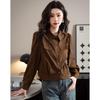 TERRE BLEUE Women's Fashion Versatile Single-Breasted Shirt