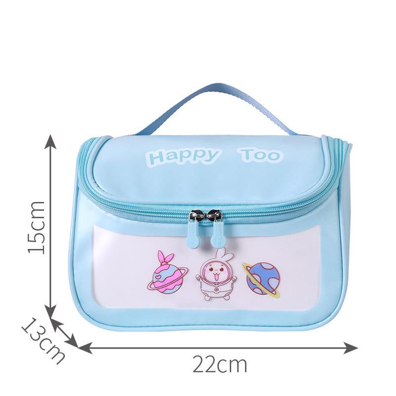 Latest Waiji Rabbit Waterproof Cosmetic Case Pvc Cartoony Travel Lovely Clear Wash Bag Bulk