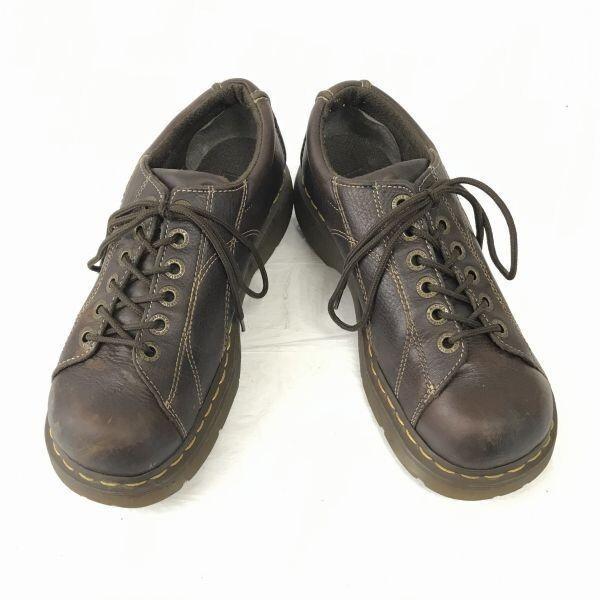 Dr.Martens Bouncing Sole Leder 6-Loch Low Cut Stiefel UK7 25.5 Dunkelbraun(GEBRAUCHT)