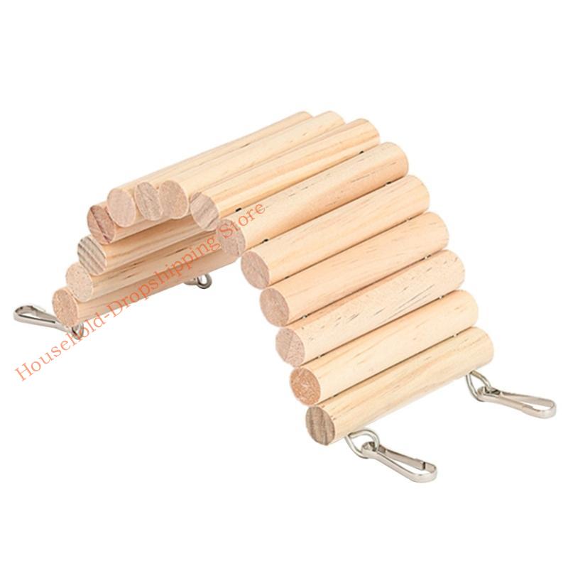 85AD Hamster Climbing Ladder Wooden Suspension Bridge for Guinea Pigs Hedgehogs
