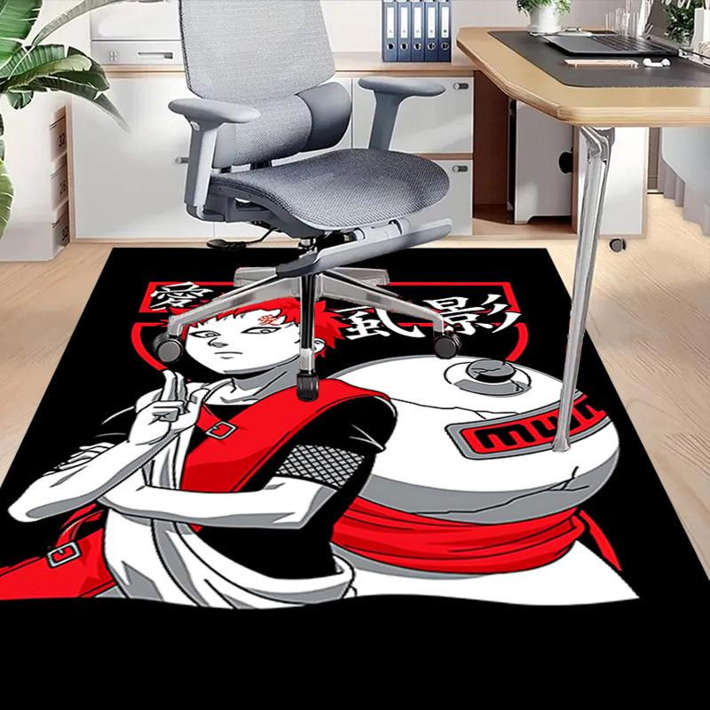 1pc Redhead Robot Home Office, Durable Polyester Floor Mat with Easy, Office Decor, Urban Style, Nonslip Backing, Highquality Fabric