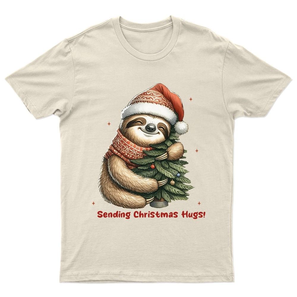 

Sloth Christmas Hugs TShirt Unisex Gift Retro Funny Womens Vintage Unisex T-Shirt XXL