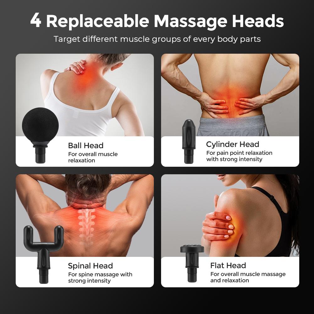 2025 Smart Fascia Gun Electric Massager Extended Hammer Handheld Back Artifact Massage for Neck Shoulder Leg Body Fitness Gift