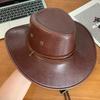Wide Brim Western Cowboy Hat Ethnic Style Visor Cap Gentleman Knight Hat  Cycling