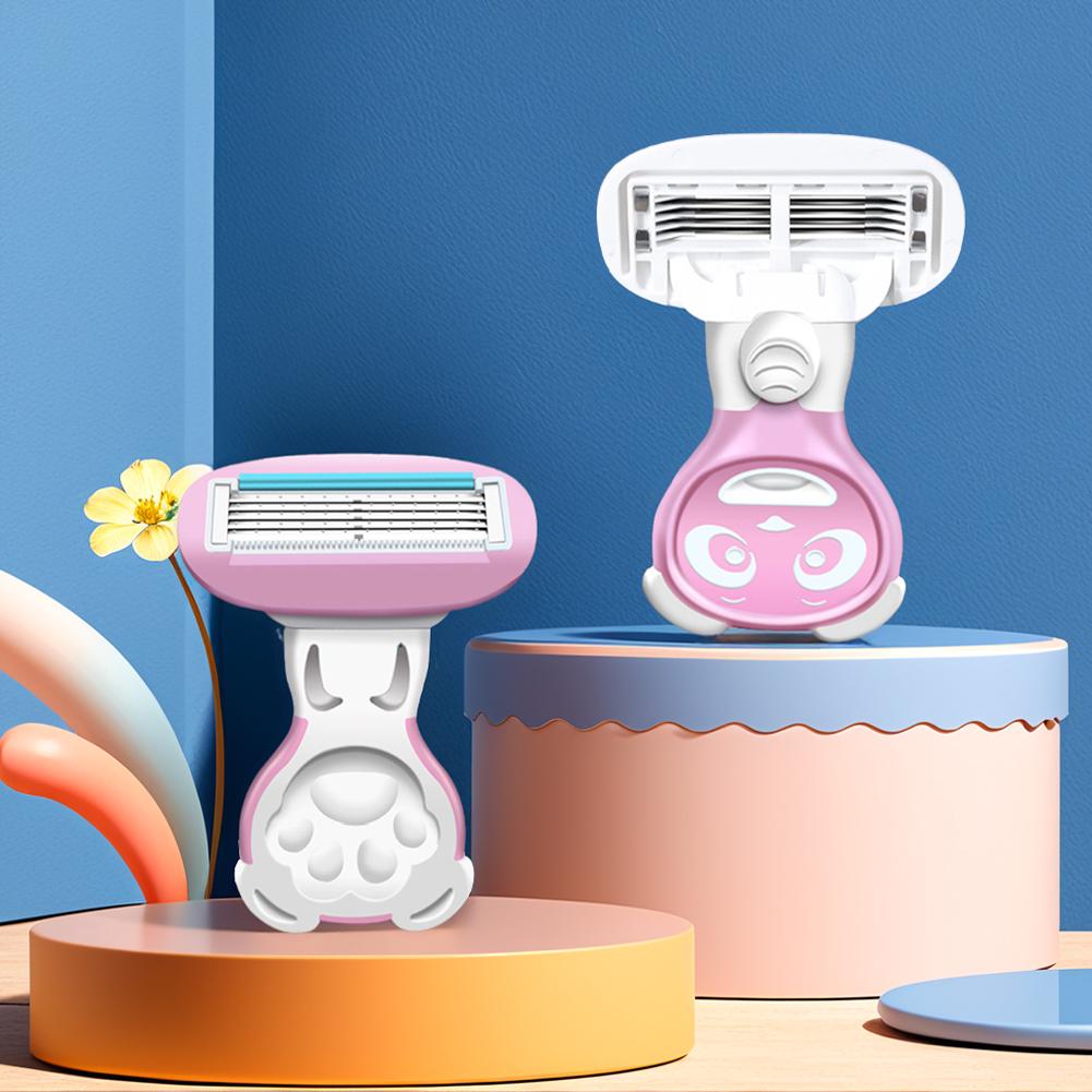 Women Portable Shaver Moisturizing Shaver 5 Blades Razor Safety Razor Blades Face/ Leg/ Armpit/ Bikini Beauty Hair Removal