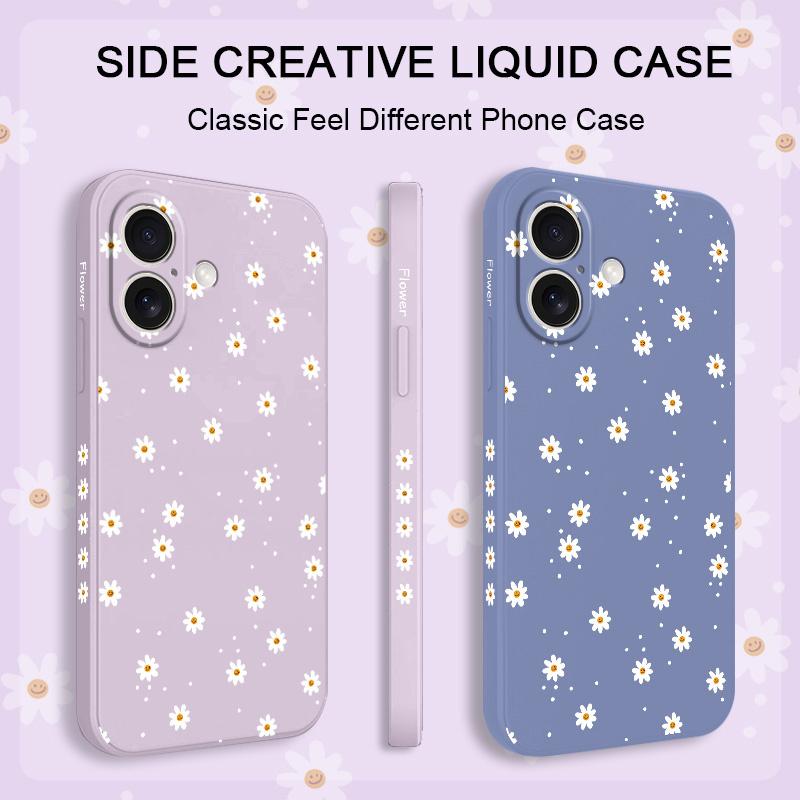 Floral Daisies Phone Case For iPhone 17 17 Air 16 16e 15 14 13 12 11 X XR XS Plus Pro Max Mini Silicone Cover