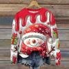 Ladies' Christmas Printed Long Sleeved Round Neck Hoodie Loose Top