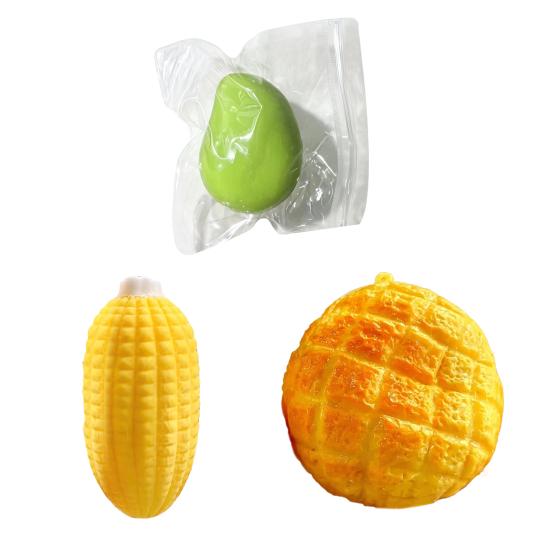 Sensory Squeeze Toys Fake Pineapple Bread Toy Stress Relief Realistic Corn Simulated Mango Desk Toy Soft Office Fidget Decompression