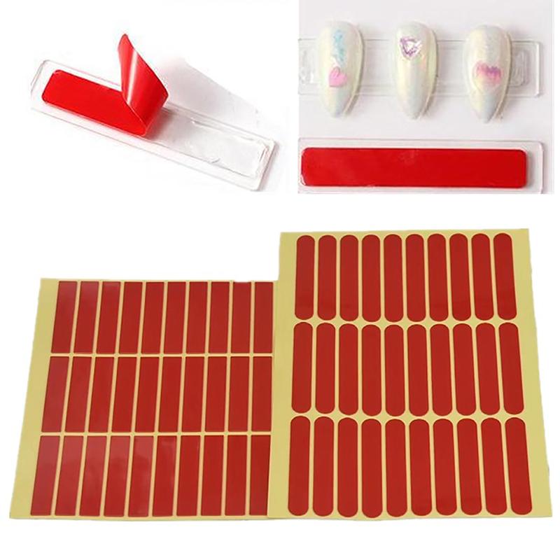 24/40Pcs Clear Nail Adhesive Tape False Nails Display Stand Glue Stickers Double-Sided Pasted Manicure Practice Showing Tools