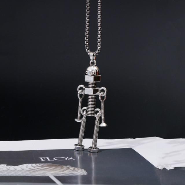 Vintage Grunge Long Saturn Necklace for Women and Man Angel Skull Sunflower Locket Necklace Fashion Jewelry Gifts for Boyfriend