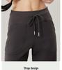 Dámské široké kalhoty se stahovací šňůrkou na jógu a fitness - Volné, ležérní a zeštíhlující design s rovnými nohavicemi