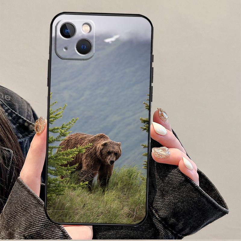 

Grizzly Bear Phone Case For iPhone 17 Pro Max 11 14 15 16 Pro Max 12 13 mini 16 Plus 16e 17 Air Cover iPhone 12 Pro