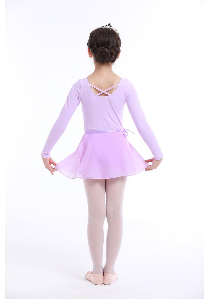 Children's Spring/Summer Long Sleeve Cotton Ballet Leotard Two-Piece Set