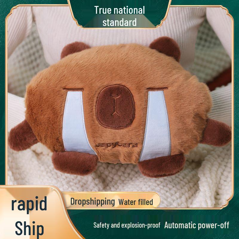 Explosion-Proof Rechargeable Plush Hot Water Bottle: Cute, Warm Hand & Belly Warmer for Girls’ Dormitory