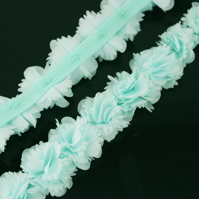 (1 meter) Chiffon lace fabric Webbing Decoration flower gift ribbons crafts Non-woven fabrics base laces