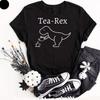 Tea Rex T Shirt Cute Dinosaur Jurassic Morning Coffee Brew Fun Lazy Gift Men Top
