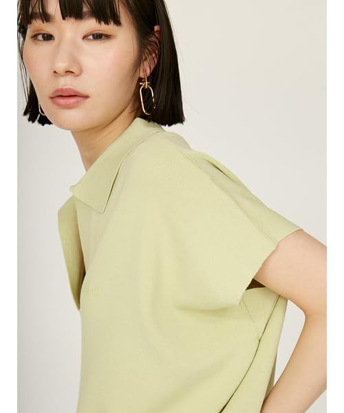 Emi Cool Touch Knit Polo Lime Women's Top, 13WNT252042,