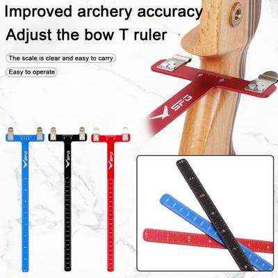 Bow Adjustment Ruler T-Shaped Bow Square Precision Ruler Bow Adjustment Measurement Stainless Steel Measurement Tool Archery Accessories