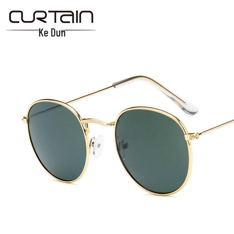 Harajuku Retro Round Frame Women's Sunglasses 3447 - Online Celebrity Style with Metal Thin Edge.
