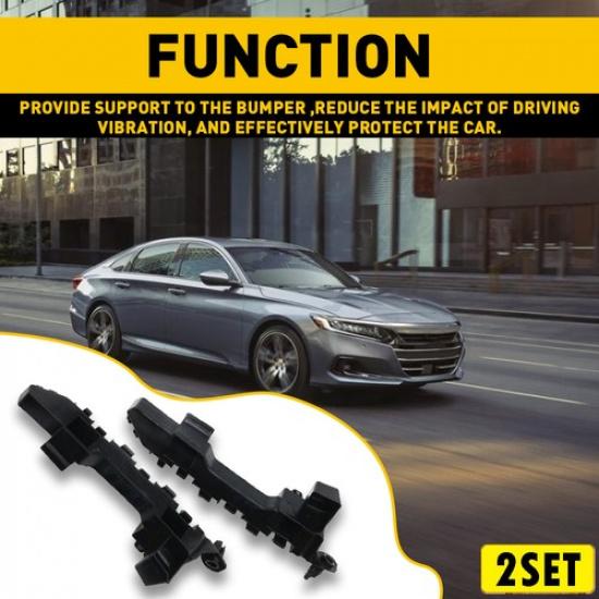 2Set For Honda Accord Sedan Bumper Hold Bracket Front Retainer w/8 clips 71198TV