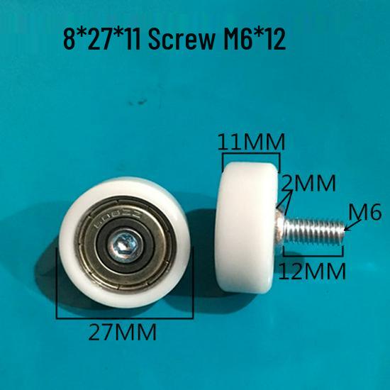 626 Rubber-Coated Nylon Roller with Shaft, 608 Bearing Pulley Wheel Guide