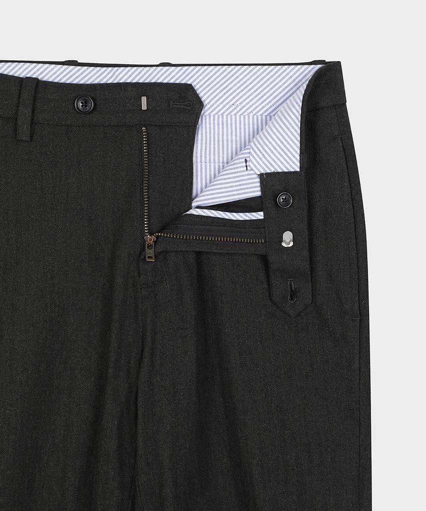 BROOKS BROTHERS Regular Fit Herringbone Flannel Pants (Charcoal) (Bbpcmf4760Vef)