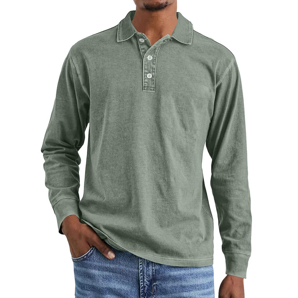 Men'S Knitted Shirt Street Casual And Fashionable Long Sleeved Top
