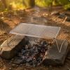 Folding Grill Grate Versatile Stainless Steel Rack Foldable Portable Barbecue Stand for