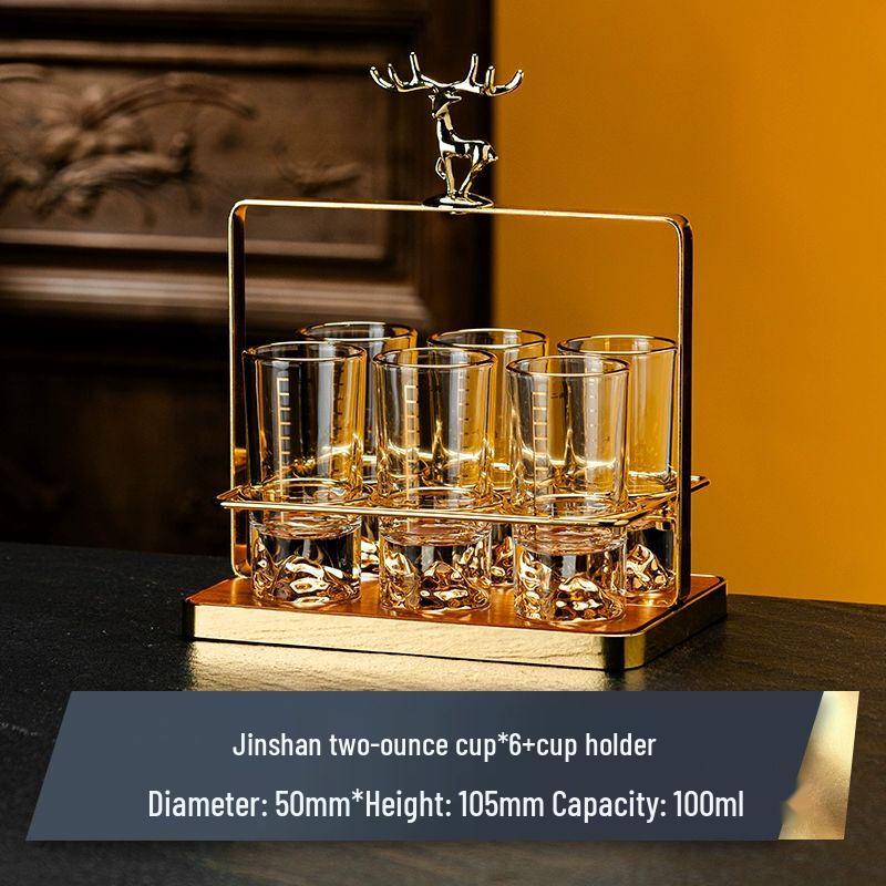 Xuankunpai Graduated Glass Baijiu & Liquor Cup Set with Rack