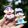 6pcs Crayon Shin Chan Bathing Driving Scene Model Ornament Set For Collectors And Kids