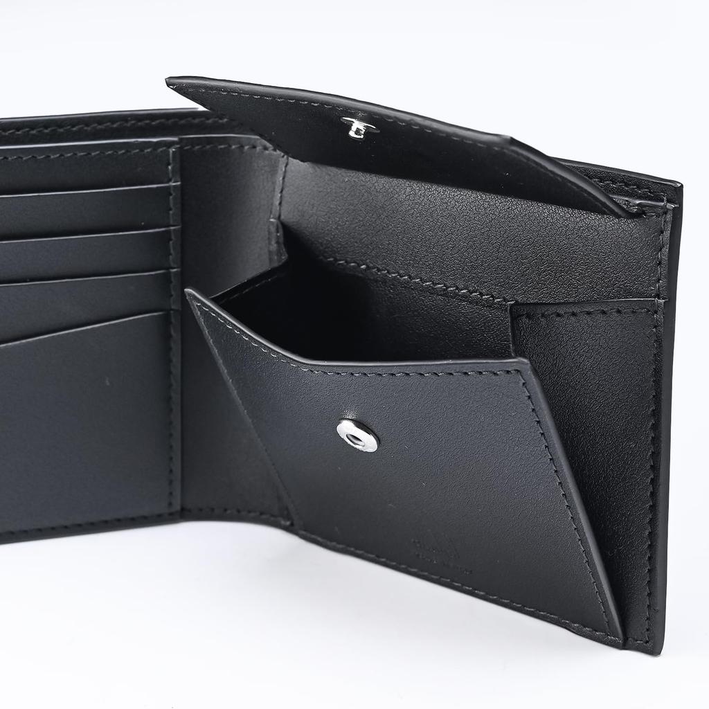 Dunhill Chassis Leather Bi-fold Wallet with Coin Purse, Men's, Black, DU24F2320WL001, Made In the UK. [Product Code: DU24F2320WL001]