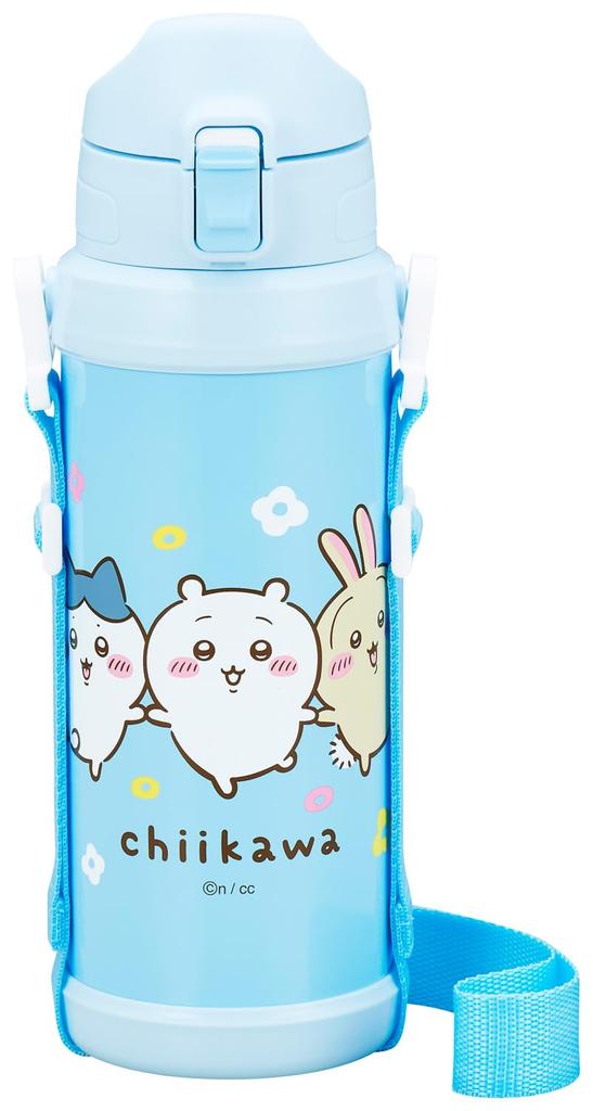 OSK Water Bottle 800ml Direct Drink Anime Chiikawa with Shoulder Strap CKW26 SBR-800D