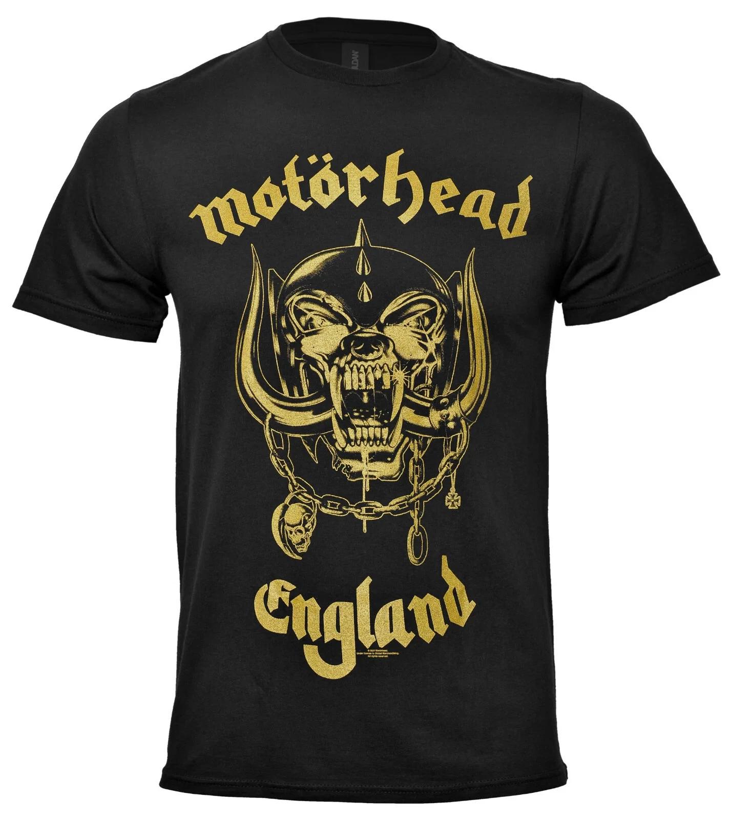 Official Motorhead T Shirt England Warpig Gold Classic Logo Black New S to 2XL S