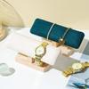 T-Shaped Bracelet Watch Display Rack Wooden Base PU Leather Jewelry Organizer for Retail Store Home Storage