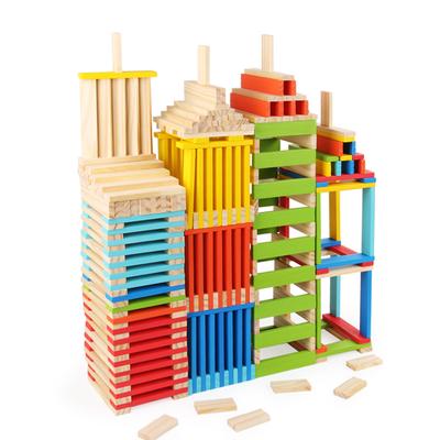 100pcs Diy Colorful Building Block Bricks Construct Toy Set Wooden Blocks For Block Printing Early Education Gift