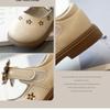 New Korean Style Girls' Pastoral Style Bow Comfortable Soft-soled Leather Shoes for Spring and Autumn