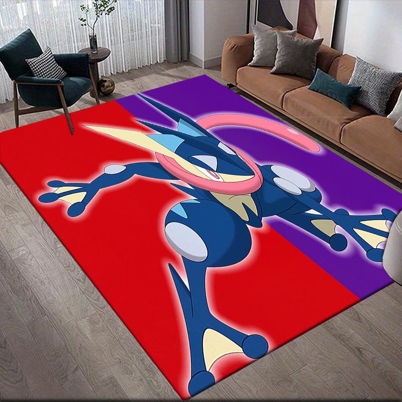 Greninja Theme Illustration Square Area Rug, Non-Slip Floor Mat for Bedroom, Perfect Gift for Pokemon Fans.chl