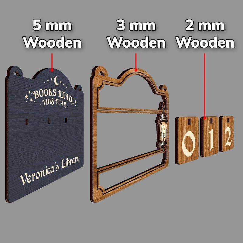 1 st Läsräknare Trähantverk Hänge Rolig Bokhylles Dekoration Prydnad för Hembibliotek Bokläsning Spårare Dekor