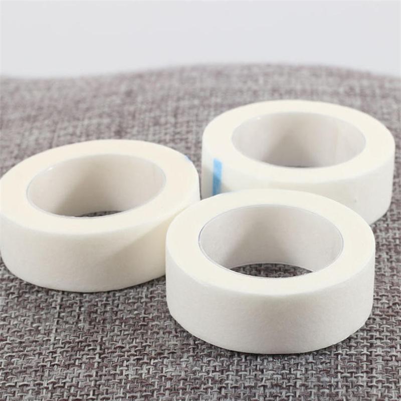 5/10/20/30/50PCS 9Mx1.25cm Non Woven Fabric Adhesive Tape For Fake Eyelashes Breathable Eyelash Extension Paper Tape Roll