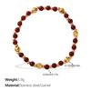 Red Garnet Luxury Gourd Pendant Bracelet for New Year Blessings and Wealth