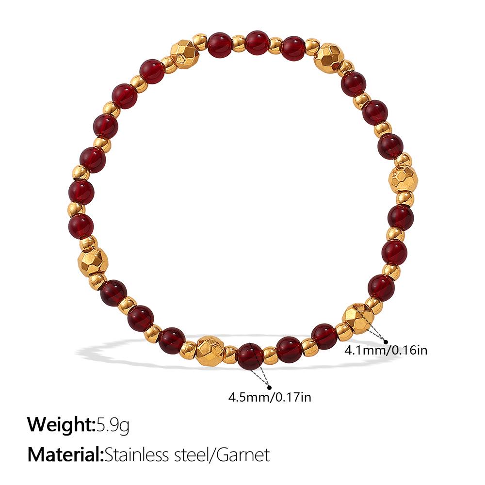 Red Garnet Luxury Gourd Pendant Bracelet for New Year Blessings and Wealth