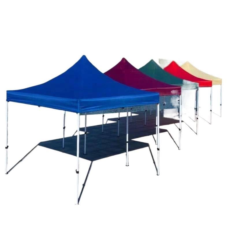 Retractable Outdoor Sunshade: Large Four-Legged Umbrella Canopy for Street Stalls, Parking, and Rain Protection