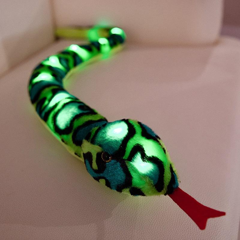 

Simulated Colorful Glowing Snake Doll Plush Toy Long Python Doll Zodiac Snake Fake Snake Shooting Props Premium 105cm 0.17kg (without battery)