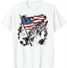Casual Fishing Gear T-shirt - USA Flag & Biting Tuna Shirts Graphic T Shirts  Men Clothing Tops Camisetas Streetwear