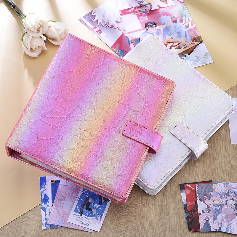Premium Gradient Laser A5 Photocard Binder PU Leather Magnetic photo album for K-Pop Photocards, Polaroid, Postcard Collection