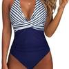 New Tight-fitting One-piece Swimsuit Women's Halter Sexy Cross-color Swimsuit