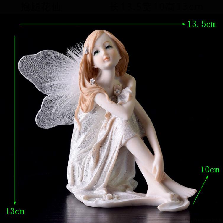 Europe Flower Fairy Beauty Angel Figurines Decoration Resin Home Crafts Desktop Cute Ornament Birthday Wedding Gift Accessories